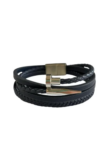 Pulsera Cuero y Acero PUA-2429
