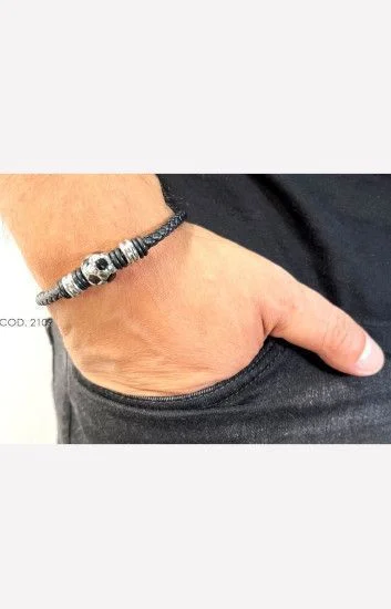Pulsera Cuero y Acero PUA-2109