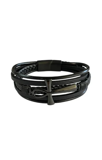 Pulsera Cuero y Acero PUA-2432