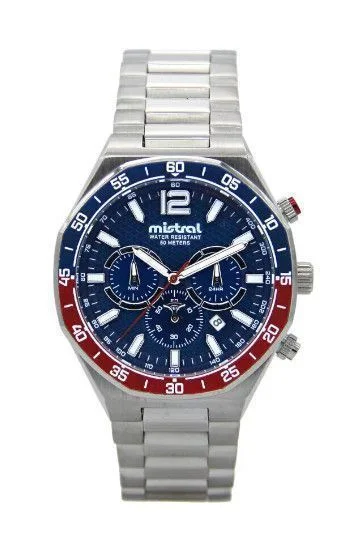 Reloj Mistral Cronografo Acero-Caucho-Cuero CHI-2237-02
