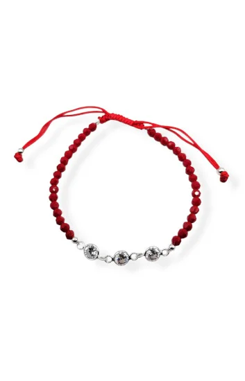 Pulsera Ajustable de Cristales 3.5mm, con Bolitas de 2.5mm y Dijes Pun