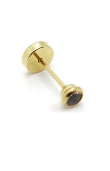 Abridor Oro 18 Kt. Piedra Engarzada Negra