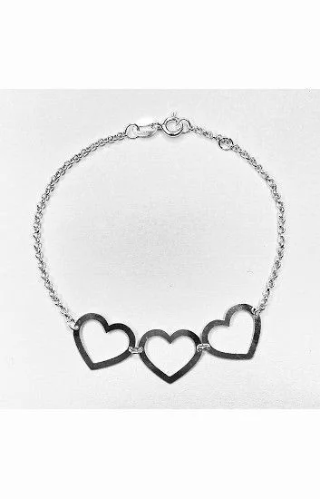 Pulsera 3 Corazones Calados