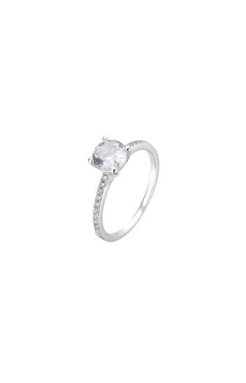 Anillo Solitario con Cubic Engarzado 6mm