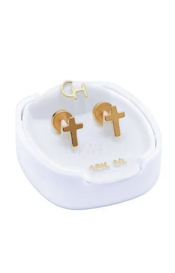 Abridor Oro 18 Kt. c/Tic Laminado Cruz
