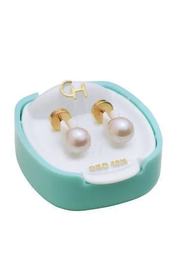 Abridor Oro 18 Kt. Perla Simil 6mm