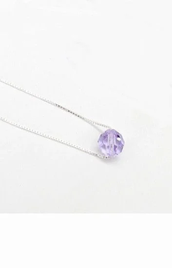 Collar con Cadena Veneziana y Dije Ball 8mm Violet