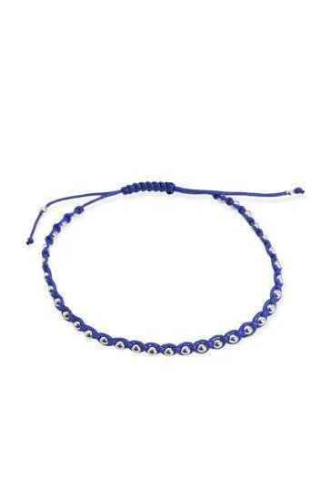 Pulsera Ajustable de Cordon Tejido con Bolitas de 3mm