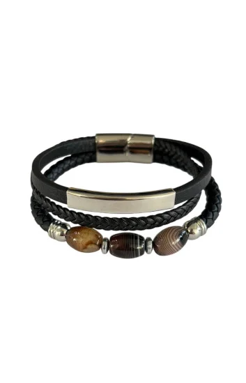 Pulsera Cuero y Acero PUA-2436