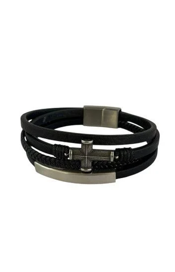 Pulsera Cuero y Acero PUA-2326