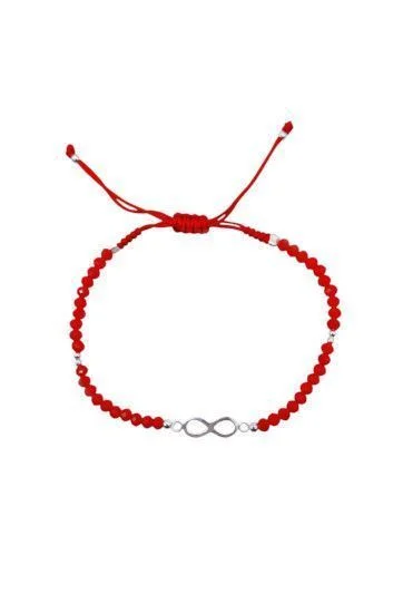 Pulsera de Cord n Tejido con Cristales 3.5mm y Dije de Infinito