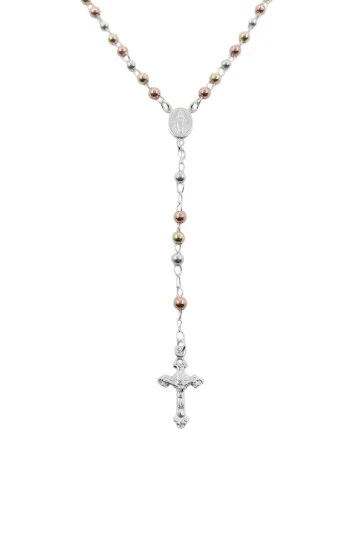 Rosario con la Medalla de la Milagrosa y Bolitas Combinadas de 4mm