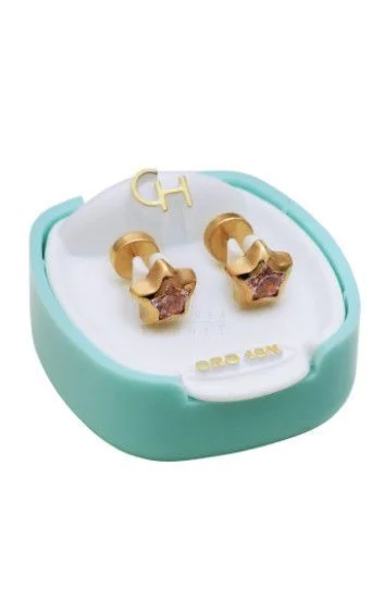 Abridor Oro 18 Kt. Estrella con Cubic Grande