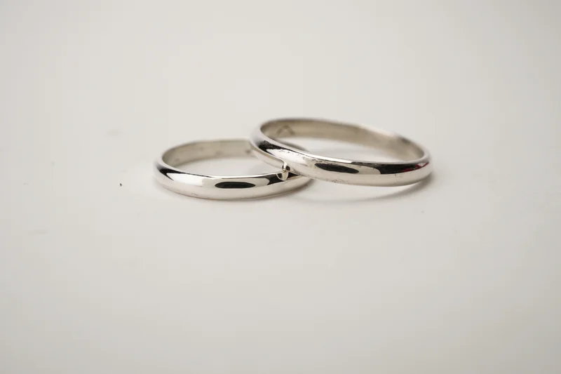 Alianzas de plata modelo 1/2 caña