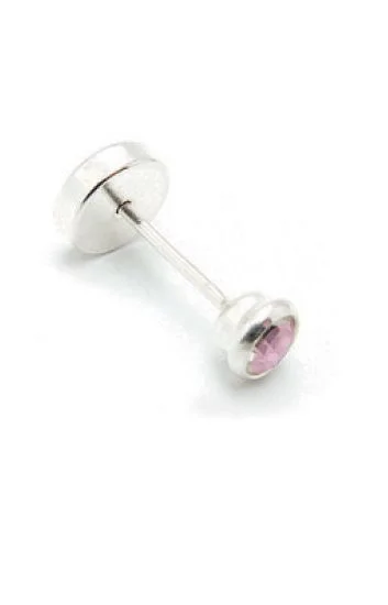 Abridor Plata 925 Piedra Engarzada Rosa