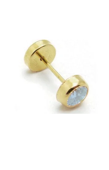 Abridor Oro 18 Kt. Tubo con Cubic