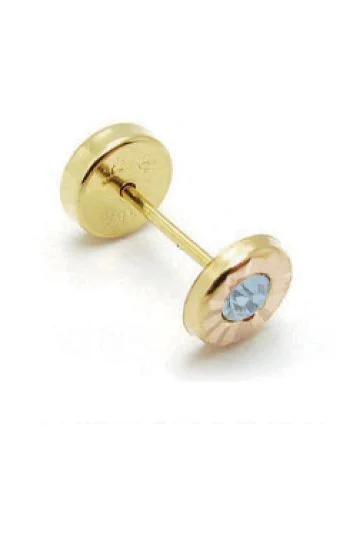 Abridor Oro 18 Kt. Facetado Piedra Celeste