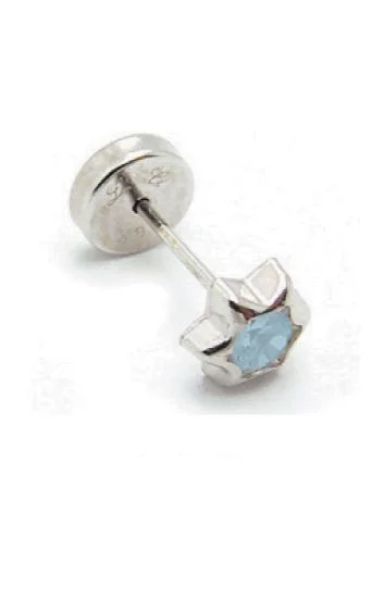 Abridor Oro Blanco Estrella con Cubic