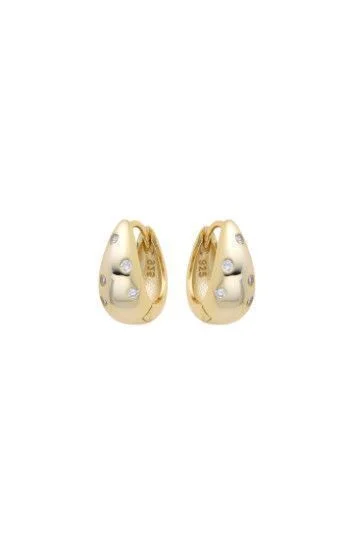 Aros Huggies Inflados con Puntos de Luz Dorado