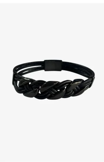 Pulsera Cuero y Acero PUA-2410