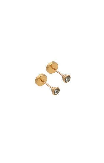 Abridor Oro 18 Kt. c/Tic Laminado Piedra Engarzada Blanca