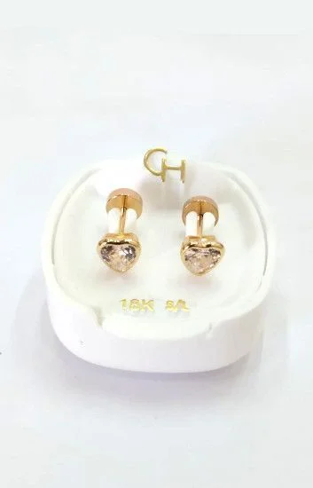 Abridor Oro 18 Kt. c/Tic Laminado Corazon con Virola