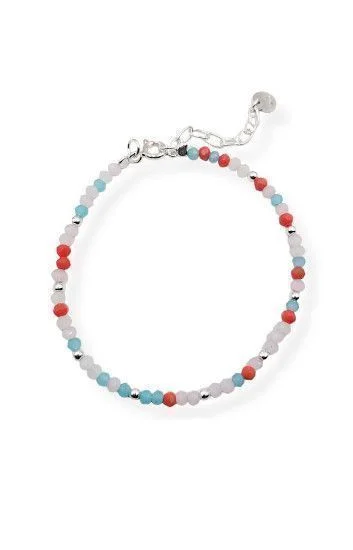 Pulsera de Cristales con Bolitas Multicolor de 2.5mm
