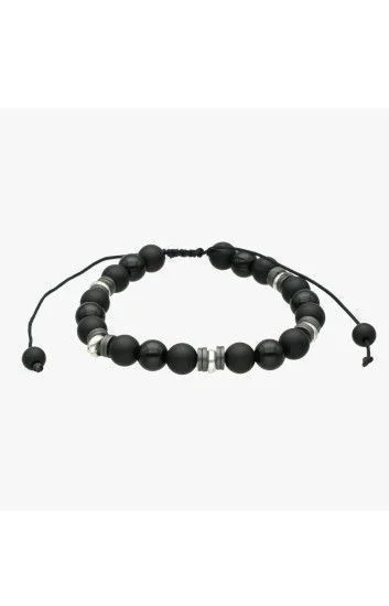 Pulsera Piedras Naturales Onix Opacos, Brillosos 8mm, Donas Ematite Op