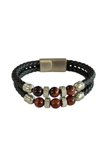 Pulsera Cuero y Acero PUA-2433