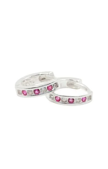 Aros Huggies con Circones 12mm Plateado