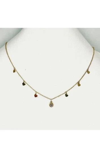 Collar con Corazoncitos mini Colgantes y Dije Susanito