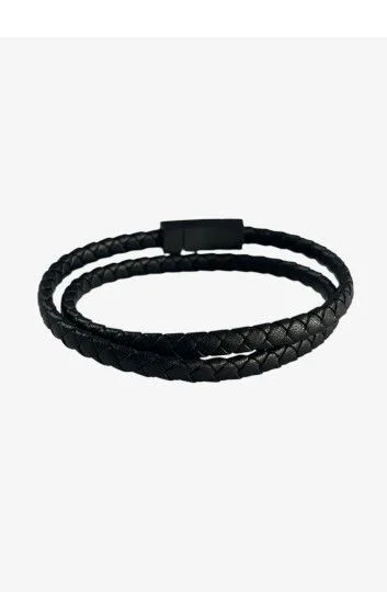 Pulsera Cuero y Acero PUA-2413