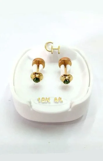 Abridor Oro 18 Kt. c/Tic Laminado Strass Mediano