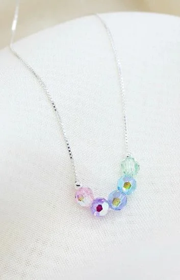Collar con Cadena Veneziana y Crystales 4mm Multicolor