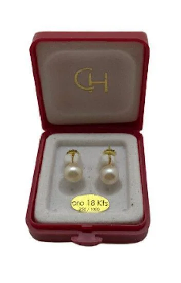 Abridor Aro con Tornillo en 18 Kt Perlas Ciltivadas 6,5mm