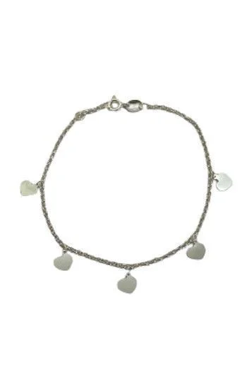 Pulsera con Corazones Colgantes con Grabado