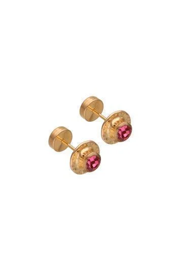 Abridor Enchapados 20 Kt. Strass Grande Fucsia
