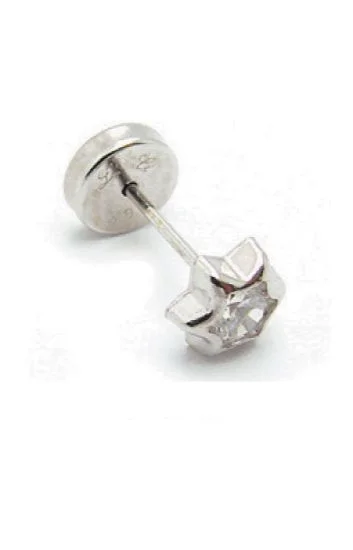 Abridor Oro Blanco Estrella con Cubic
