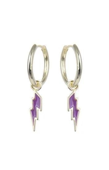 Aros Huggies con Dijes Colgantes de Rayos Esmaltados