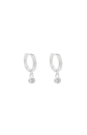Argollas con Dije Colgante Punto de Luz 3mm