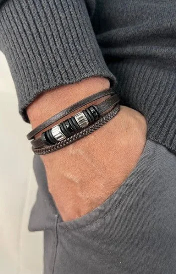 Pulsera Cuero y Acero PUA-2269