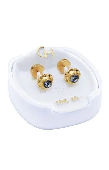 Abridor Oro 18 Kt. c/Tic Laminado Strass Grande Celeste