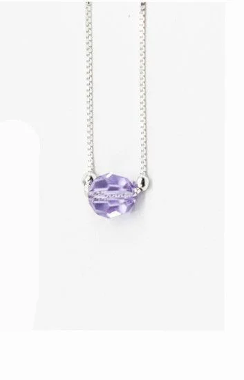 Collar con Cadena Veneziana y Dije Ball 6mm Violet