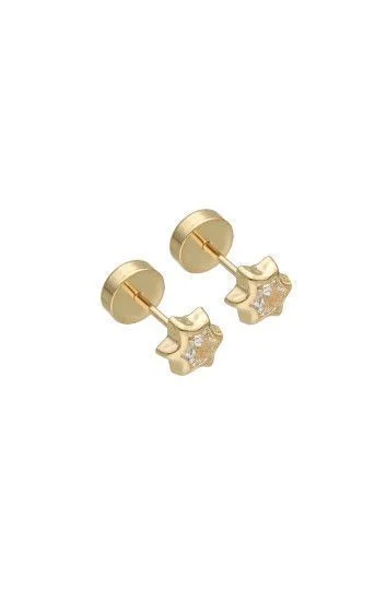 Abridor Oro 18 Kt. c/Tic Laminado Estrella con Cubic