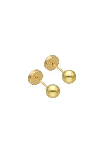 Abridor Oro 18 Kt. c/Tic Laminado Bolita N5 4,5mm
