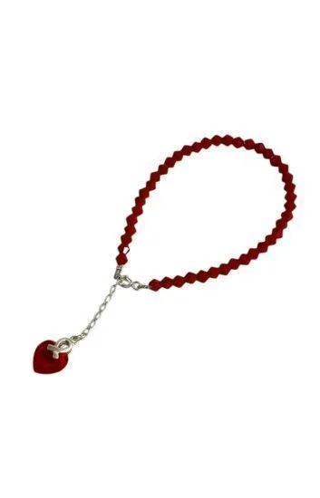 Pulsera de Cristal Checo con Dije Corazon