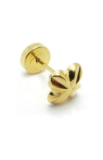 Abridor Oro 18 Kt. Flor Facetada con Cuerpo