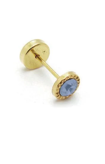 Abridor Oro 18 Kt. Piedra Pegada Azul