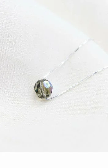 Collar con Cadena Veneziana y Dije Ball 8mm Black Diamond