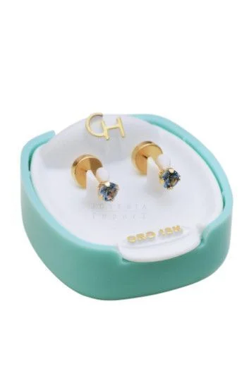 Abridor Oro 18 Kt. Grifa con cubic 4mm